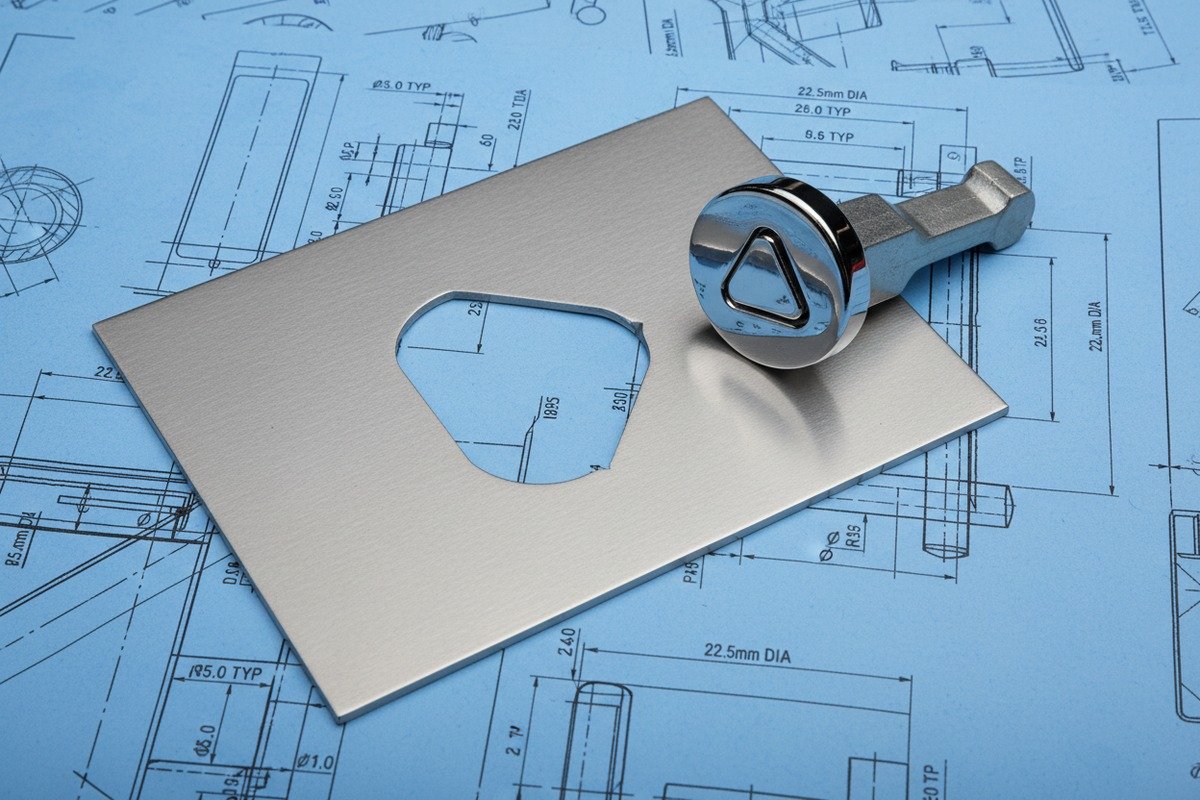 Standard Panel Cutout Dimensions Standard circular and D-shaped panel cutout dimensions for industrial cabinet cam latch installation (ID#3)